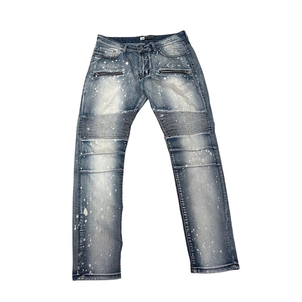 M.C. Squared 2 Blue Splattered Denim Jeans, Size 32/32